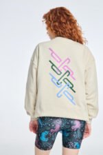 Γυναικείο Φούτερ με μεταξοτυπία Abstract - BEIGE