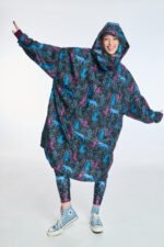 Γυναικείο αδιάβροχο με κουκούλα και τσέπη - PETROL