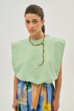 Γυναικείο αμάνικο μπλουζάκι PISTACHIO | PCP CLOTHING - Image 4