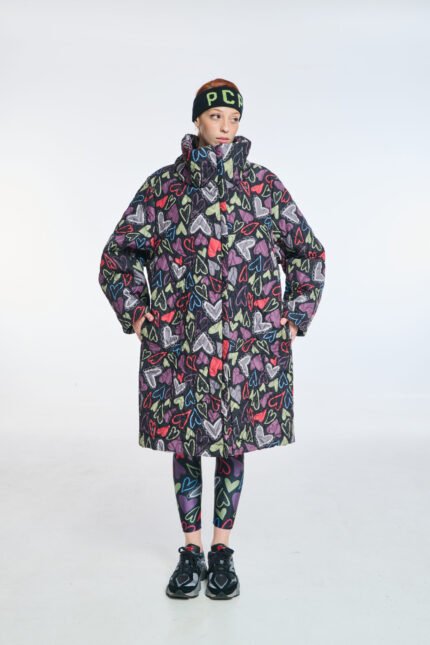 Γυναικείο ελαφρύ παλτό με γιακά Hearts - WINE