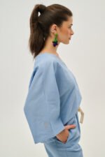 Λινή πουκαμίσα Carrie Baby Blue | PCP CLOTHING - Image 2