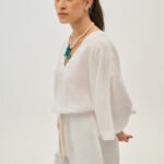 Γυναικείο λινή πουκαμίσα - Carrie - WHITE