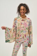 Γυναικείο πουκάμισο εμπριμέ - Tina - MAGENTA