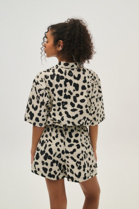 Γυναικείο πουκάμισο εμπριμέ Xanthe BEIGE 1