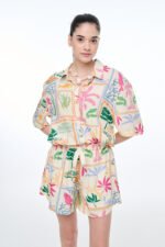 Γυναικείο πουκάμισο εμπριμέ Magenta | PCP CLOTHING - Image 2