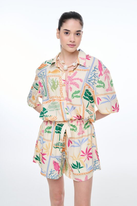 Γυναικείο πουκάμισο εμπριμέ Xanthe MAGENTA 1