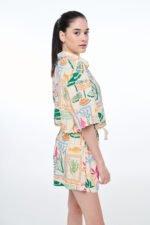 Γυναικείο πουκάμισο εμπριμέ Magenta | PCP CLOTHING - Image 3