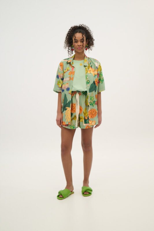 Γυναικείο πουκάμισο εμπριμέ Xanthe PISTACHIO 1