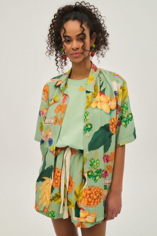 Γυναικείο πουκάμισο εμπριμέ - Xanthe - PISTACHIO