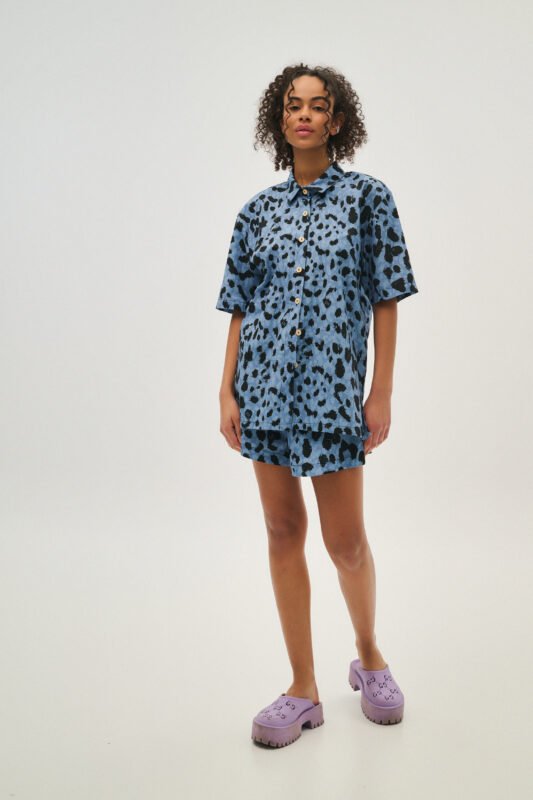 Γυναικείο σορτσάκι εμπριμέ - Xanthe - BLUE