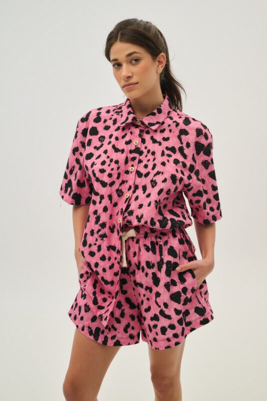 Γυναικείο σορτσάκι εμπριμέ - Xanthe - PINK