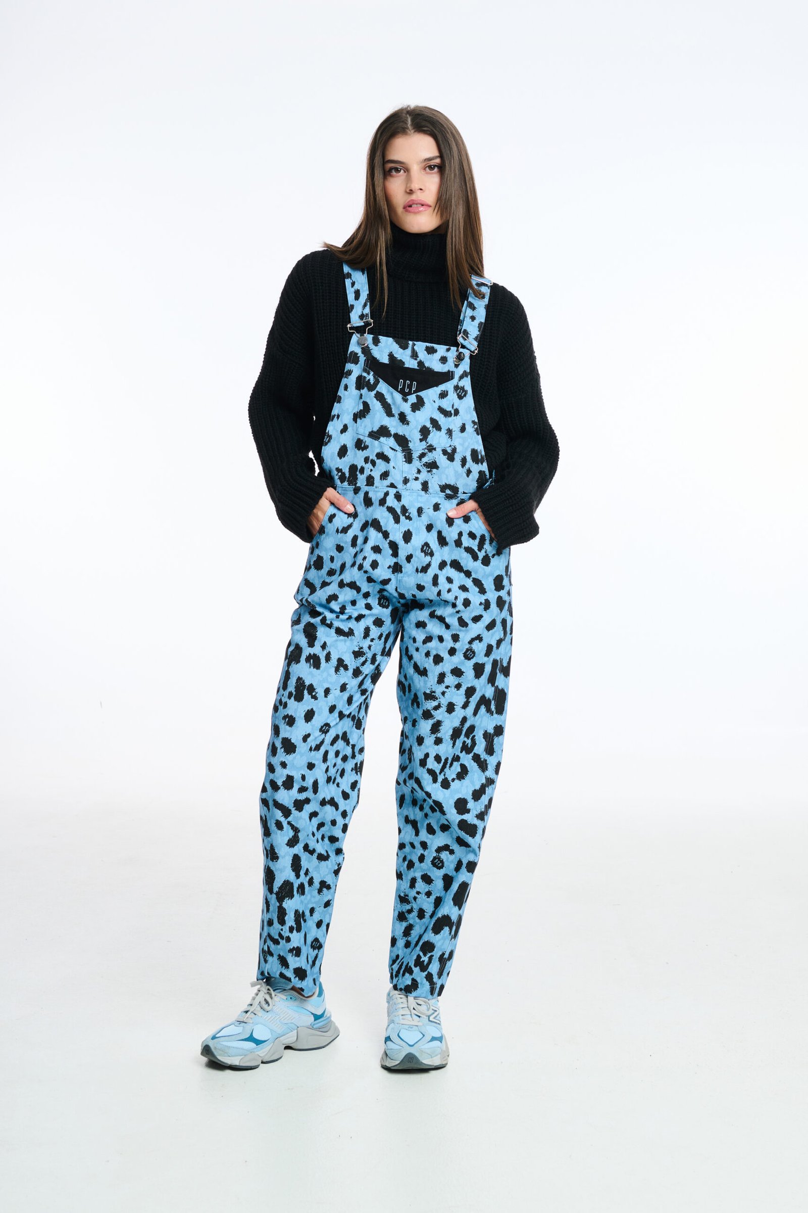 Σαλοπέτα-PCP-Beige-animal-print-BLUE Σαλοπέτα PCP Beige animal print - BLUE