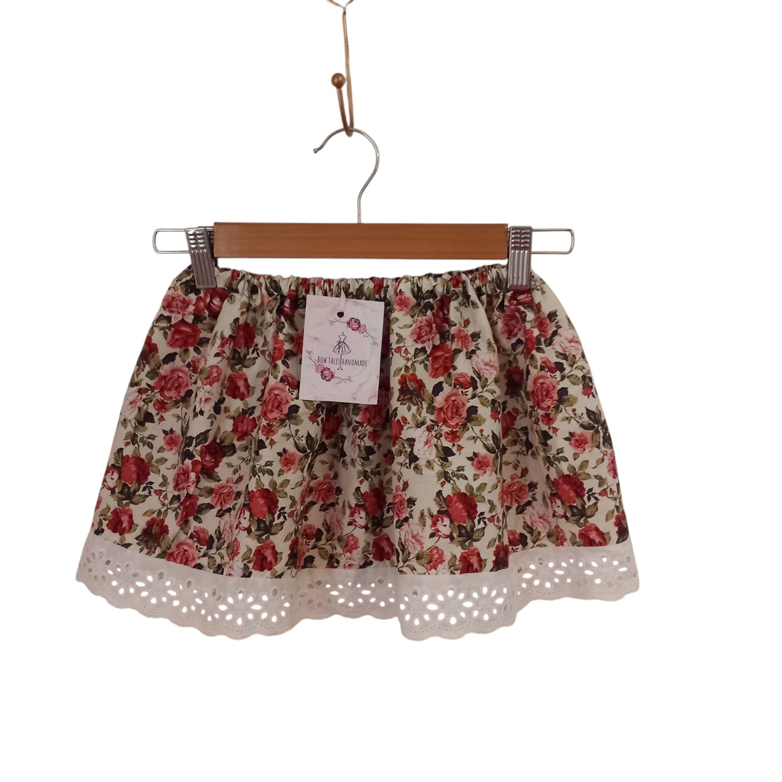 1000045611 Χειροποίητη βρεφική φούστα φλοράλ ποπλίνα - Image 1