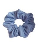 Χειροποίητο scrunchie ριγέ σιέλ - Image 3