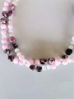 Δίσειρο Κολιέ με Ροζ Νεφρίτη και Ίασπι - Image 3