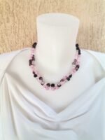 Δίσειρο Κολιέ με Ροζ Νεφρίτη και Ίασπι - Image 2