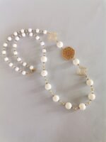 Ασύμμετρο Κολιέ με Λευκό Κοράλι και Λευκό Όνυχα - Image 5