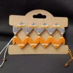 Μακραμέ βραχιόλι χεριού ζικ ζακ τρίχρωμο