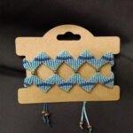 Μακραμέ βραχιόλι χεριού ζικ ζακ μπλε γαλαζιο