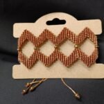 Μακραμέ βραχιόλι χεριού ζικ ζακ μελί