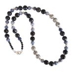 Μακρύ Κολιέ με Μπλε Χρυσόλιθο, Αχάτη και Νεφρίτη