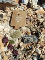 Μακραμέ βραχιόλι ποδιού μπεζ με φύλλα μπεζ-λαδί-μωβ - Image 3