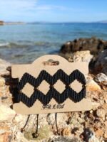 Μακραμέ βραχιόλι χεριού ζικ ζακ μαύρο - Image 3