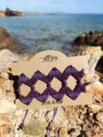 Μακραμέ βραχιόλι χεριού ζικ ζακ μωβ - Image 3