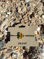 Μακραμέ βραχιόλι χεριού καρδιά λαδί-κίτρινο