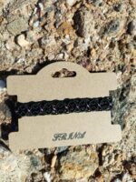 Μακραμέ βραχιόλι χεριού διπλή αλυσίδα μαύρο-μωβ - Image 2