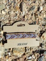 Μακραμέ βραχιόλι χεριού μπεζ-μωβ-φυστικί - Image 2