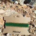 Μακραμέ βραχιόλι χεριού πράσινο-χρυσό