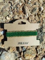 Μακραμέ βραχιόλι χεριού πράσινο-χρυσό - Image 2