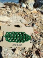 Μακραμέ βραχιόλι χεριού πράσινο με μπρονζέ χάντρες