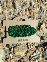 Μακραμέ βραχιόλι χεριού πράσινο με μπρονζέ χάντρες - Image 2