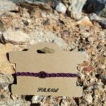 Μακραμέ βραχιόλι χεριού αλυσίδα μωβ με χάντρα