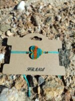 Μακραμέ βραχιόλι χεριού καρδιά πολύχρωμη - Image 2