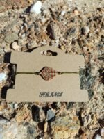 Μακραμέ βραχιόλι χεριού φύλο μελί-μπεζ - Image 2