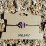 Μακραμέ βραχιόλι χεριού φύλλο μωβ-ροζ