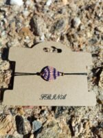 Μακραμέ βραχιόλι χεριού φύλλο μωβ-ροζ