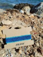 Μακραμέ βραχιόλι χεριού μπλε-γαλάζιο