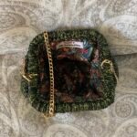 Χειροποίητο clutch σε lurex σμαραγδί χρώμα με αλυσίδα - Image 3