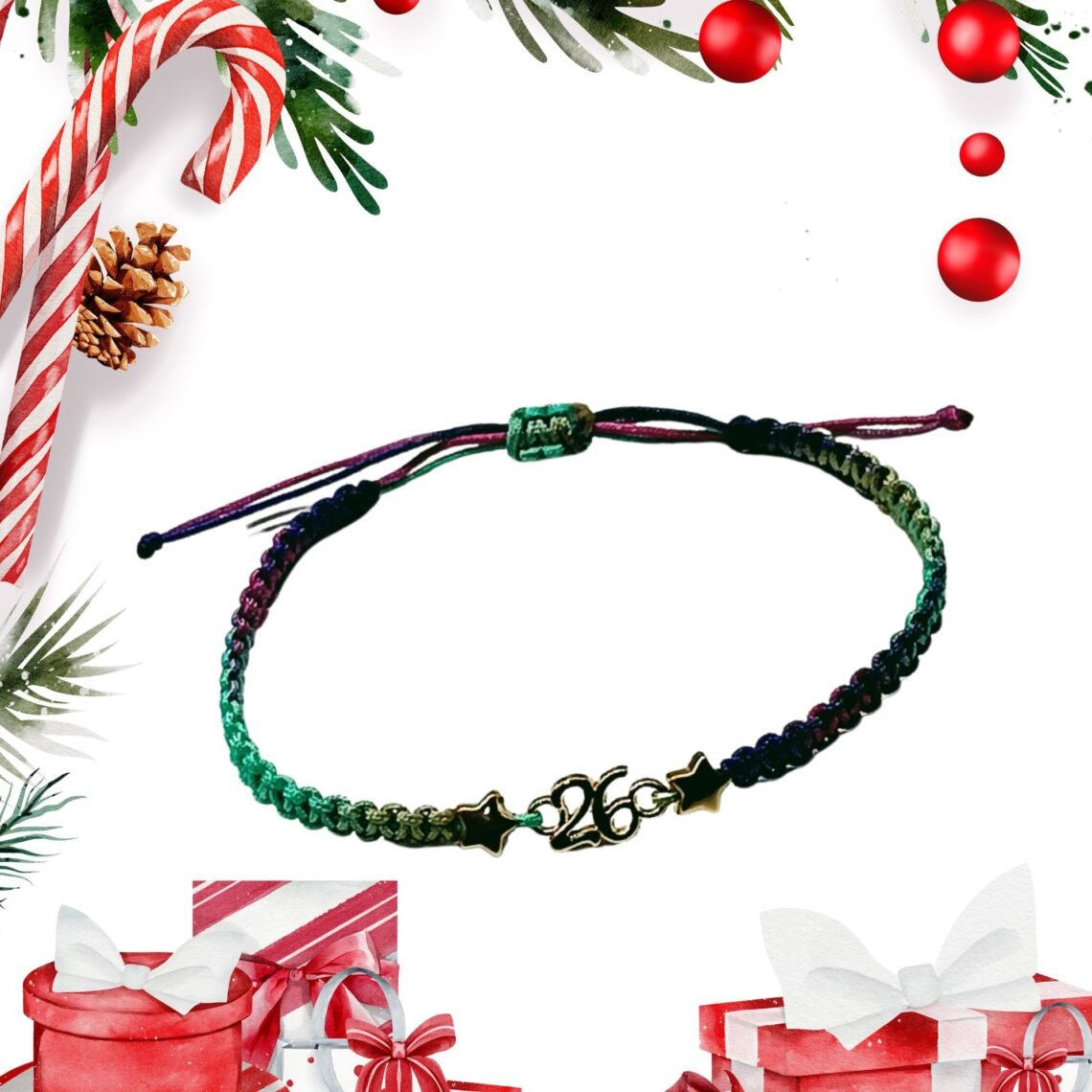 cropped-γούρι-26-7-6.jpg Βραχιόλι - γούρι 26 πράσινο – μωβ - “Growth & Magic” - Image 1