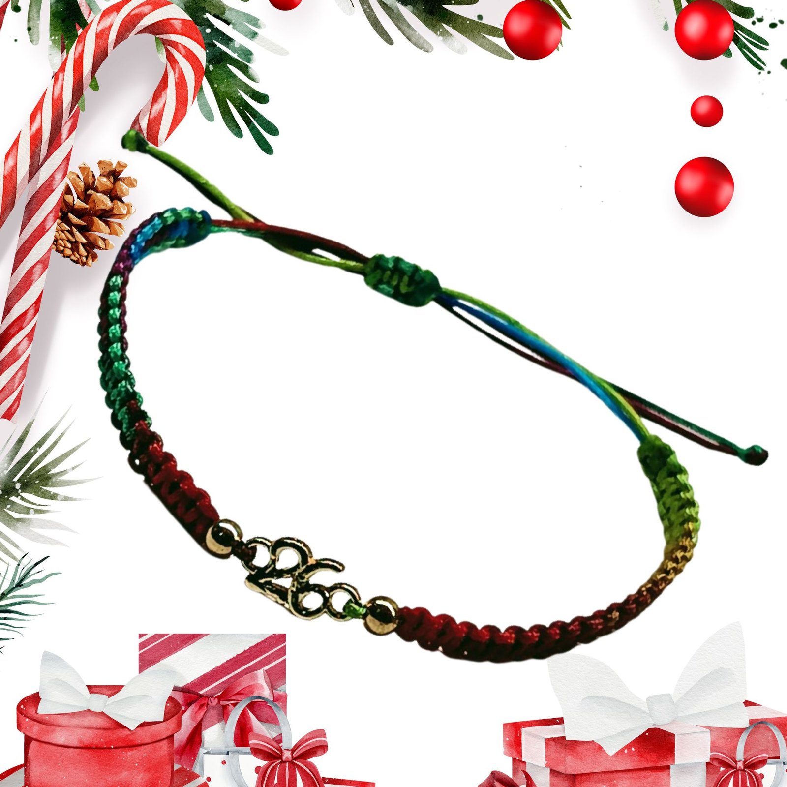 γούρι 26 Βραχιόλι - γούρι 26 κόκκινο – πράσινο “Passion & Harmony” - Image 4