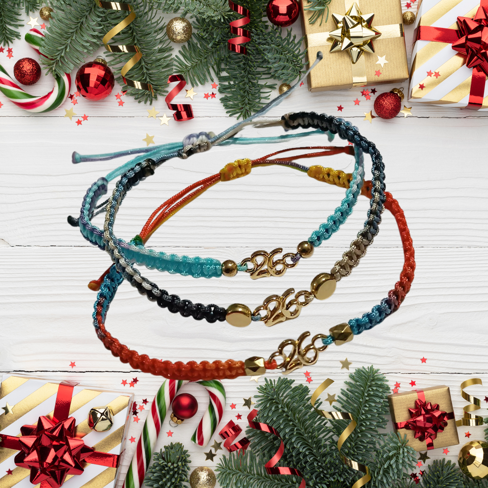 γούρι 26 (23) Σετ 3 Βραχιολια – Γούρια 26 Μακραμέ με Ντεγκραντέ κορδόνι - Image 6