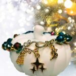 Βραχιόλι γούρι μπλε–χρυσές δίχρωμες χάντρες - Image 3