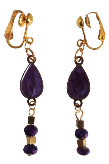 Χειροποίητα κρεμαστά σκουλαρίκια με κλιπ