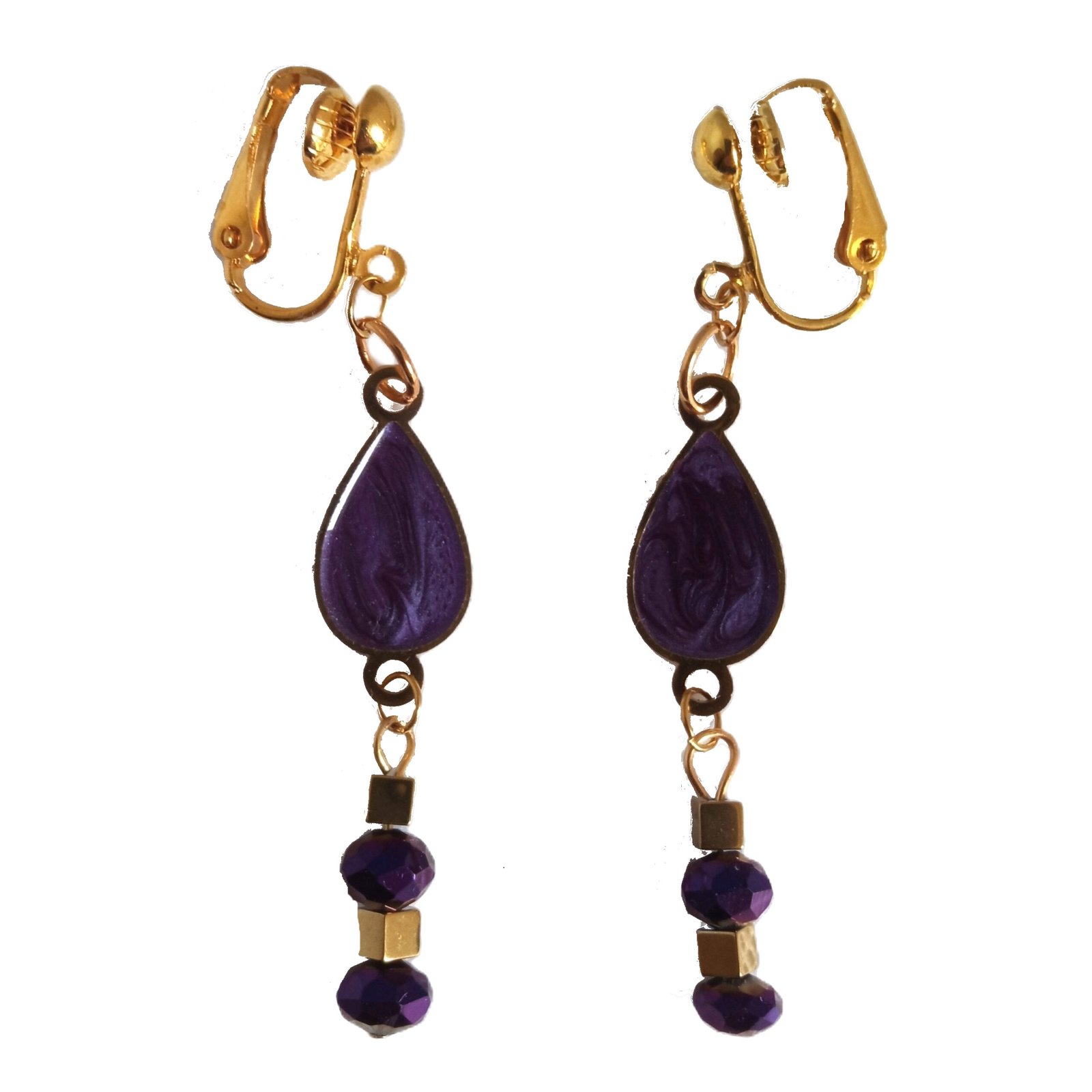 HANDMADE_EARRINGS_2541W Χειροποίητα κρεμαστά σκουλαρίκια με κλιπ