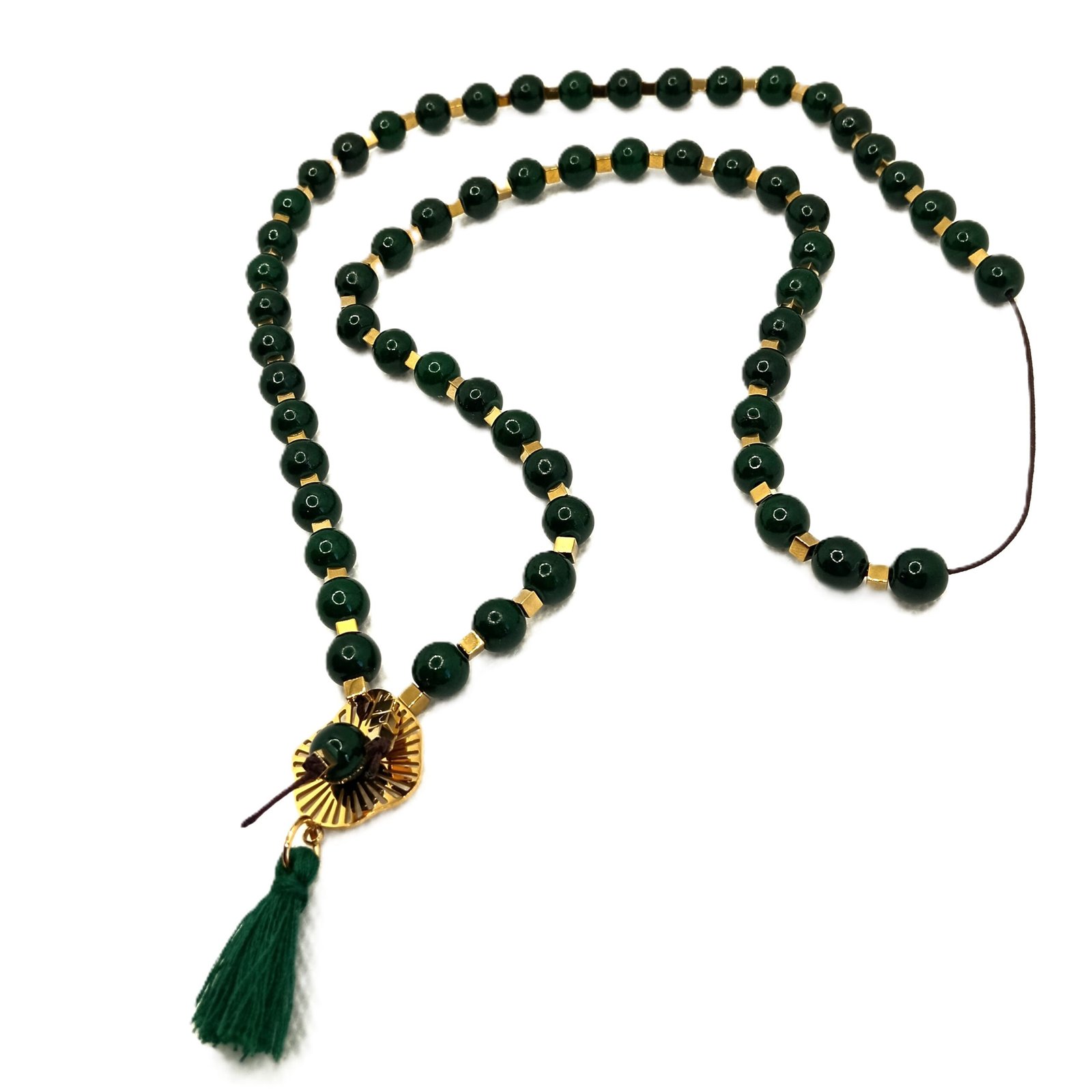 HANDMADE_NECKLACE_HMIPOLYTIMES_ATSALI_4610 Κολιέ με ημιπολύτιμες πέτρες χαολίτη και αιματίτη - Image 1