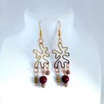 Σκουλαρίκια κρεμαστά με ατσάλι & ημιπολύτιμες πέτρες - Image 4